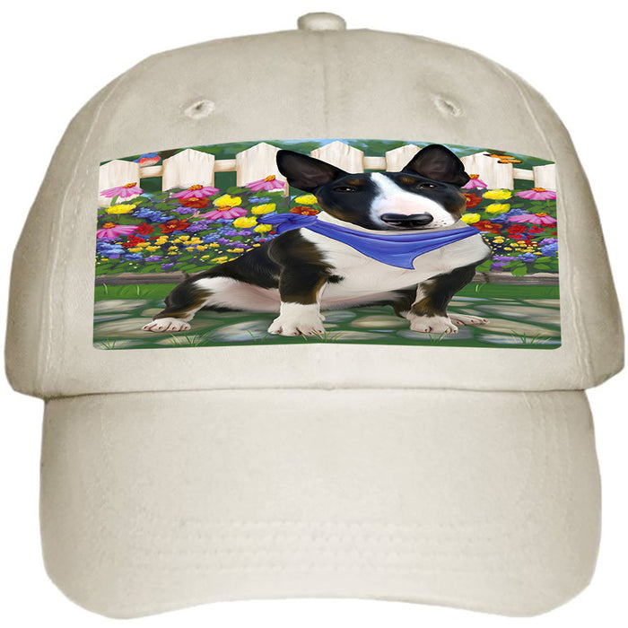 Spring Floral Bull Terrier Dog Ball Hat Cap HAT53181