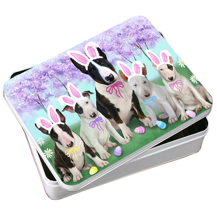 Bull Terriers Dog Easter Holiday Photo Storage Tin PITN49073