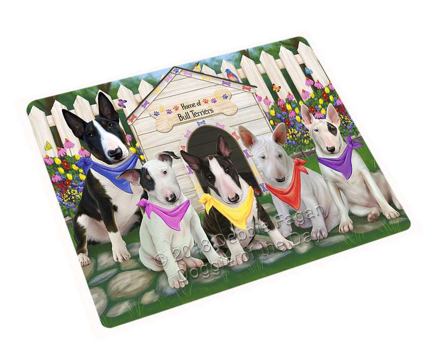 Spring Floral Bull Terrier Dog Tempered Cutting Board C53316