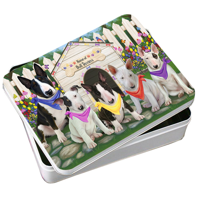 Spring Dog House Bull Terriers Dog Photo Storage Tin PITN49817