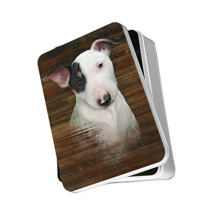 Rustic Bull Terrier Dog Photo Storage Tin PITN50365