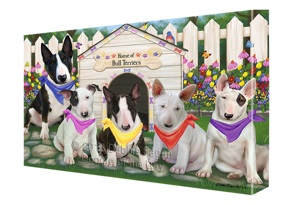 Spring Dog House Bull Terriers Dog Canvas Wall Art CVS64105