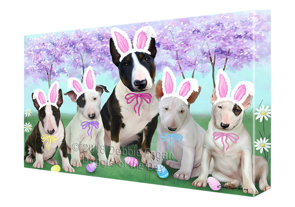 Bull Terriers Dog Easter Holiday Canvas Wall Art CVS57270