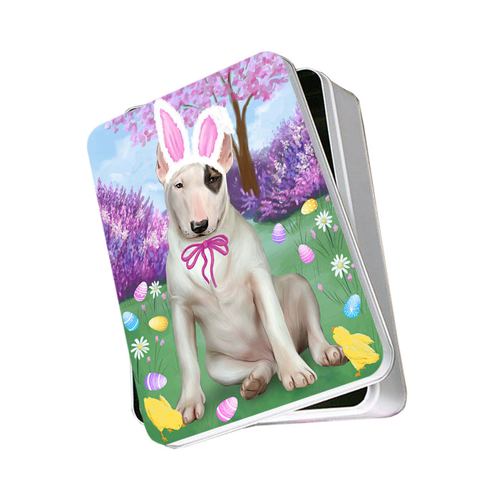 Bull Terrier Dog Easter Holiday Photo Storage Tin PITN49074