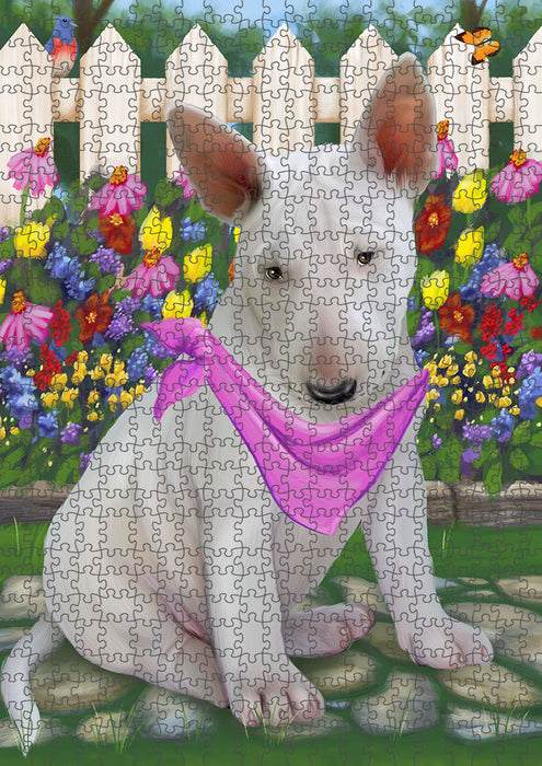 Spring Floral Bull Terrier Dog Puzzle with Photo Tin PUZL53160