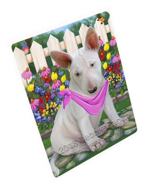 Spring Dog House Bull Terriers Dog Tempered Cutting Board C53319