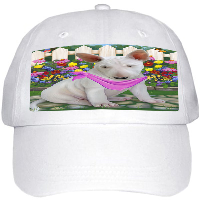 Spring Floral Bull Terrier Dog Ball Hat Cap HAT53187