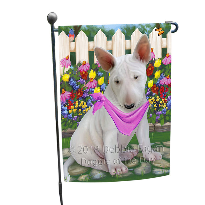 Spring Floral Bull Terrier Dog Garden Flag GFLG49647