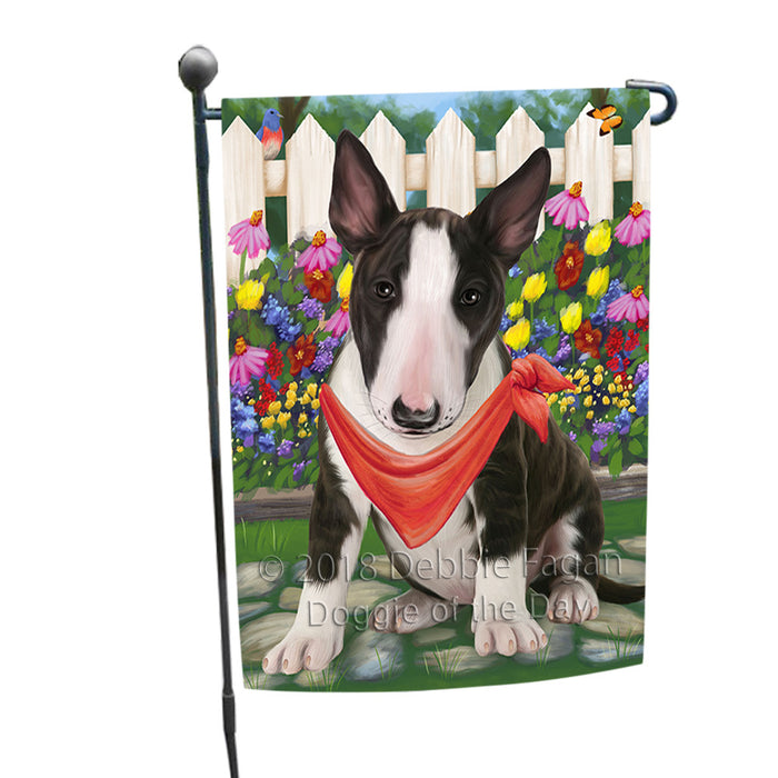 Spring Floral Bull Terrier Dog Garden Flag GFLG49648