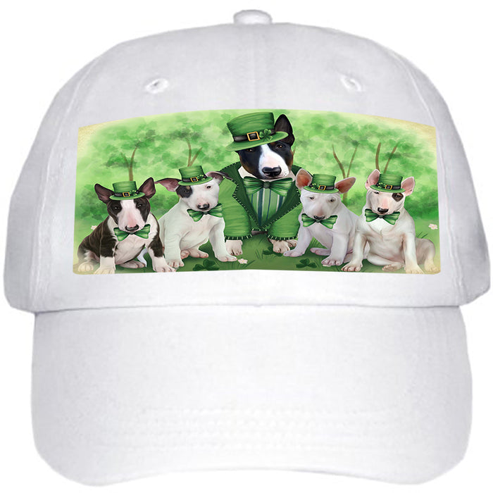 St. Patricks Day Irish Family Portrait Bull Terriers Dog Ball Hat Cap HAT49977