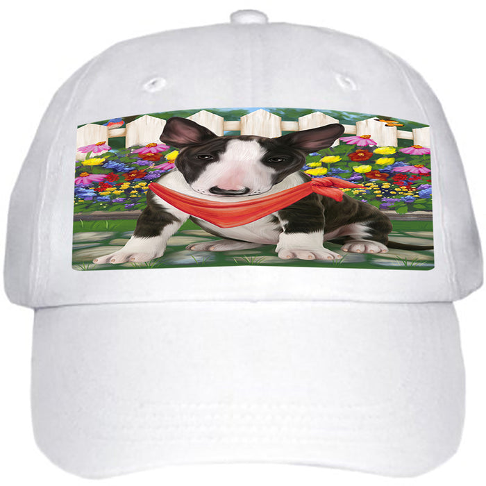 Spring Floral Bull Terrier Dog Ball Hat Cap HAT53190