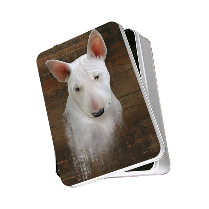 Rustic Bull Terrier Dog Photo Storage Tin PITN50367