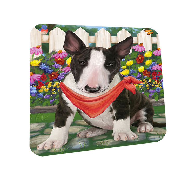Spring Floral Bull Terrier Dog Coasters Set of 4 CST49778