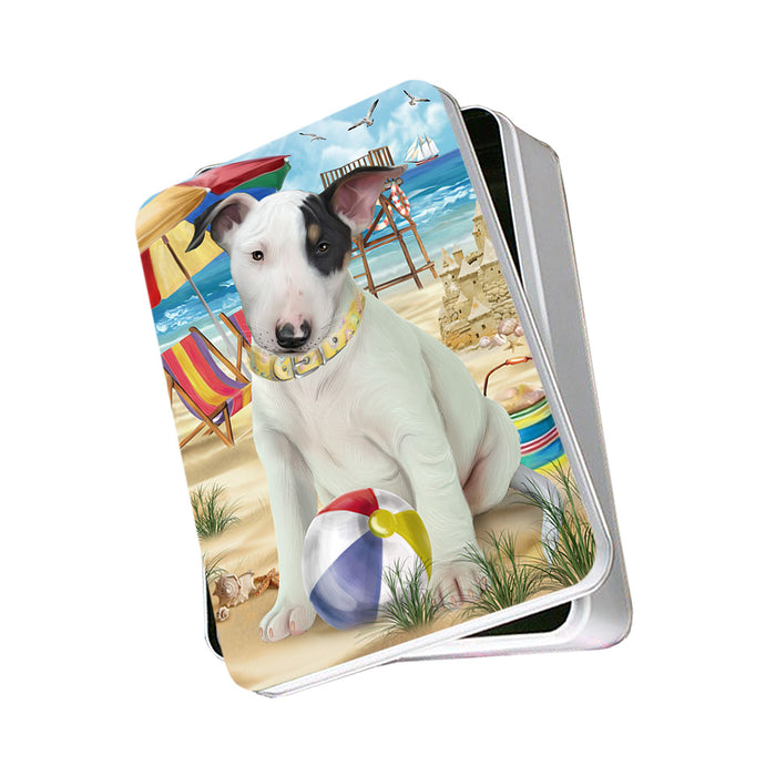 Pet Friendly Beach Bull Terrier Dog Photo Storage Tin PITN50013