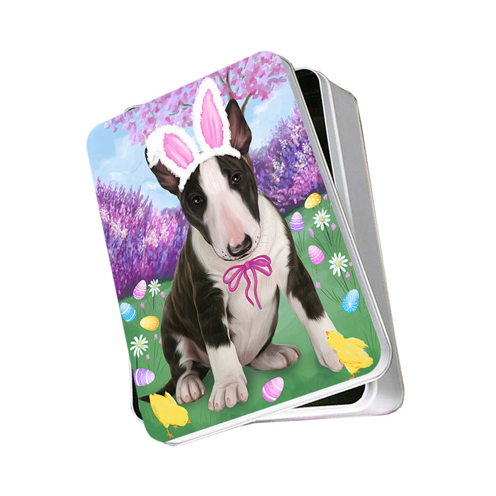 Bull Terrier Dog Easter Holiday Photo Storage Tin PITN49075