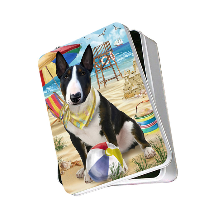 Pet Friendly Beach Bull Terrier Dog Photo Storage Tin PITN50015