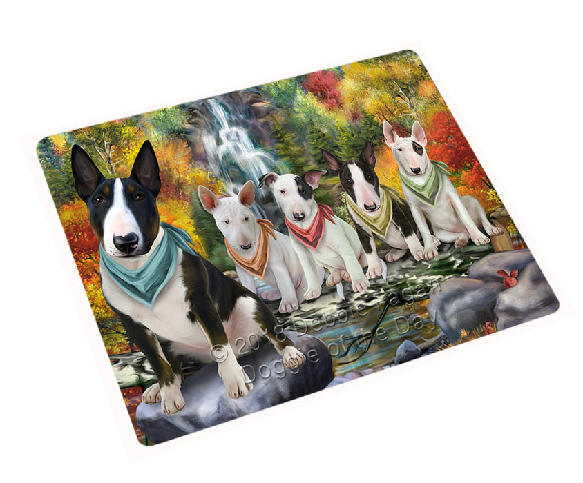 Scenic Waterfall Bull Terriers Dog Large Refrigerator / Dishwasher Magnet RMAG71550