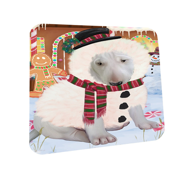 Christmas Gingerbread House Candyfest Bull Terrier Dog Coasters Set of 4 CST56175