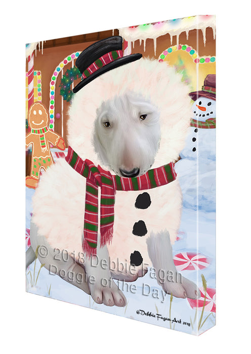 Christmas Gingerbread House Candyfest Bull Terrier Dog Canvas Print Wall Art Décor CVS128177