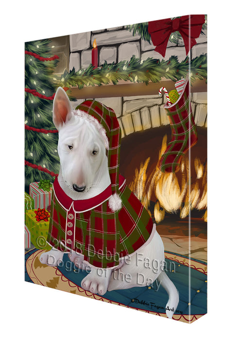 The Stocking was Hung Bull Terrier Dog Canvas Print Wall Art Décor CVS117161