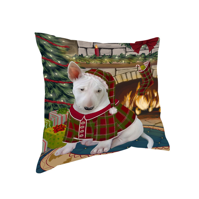 The Stocking was Hung Bull Terrier Dog Pillow PIL69920