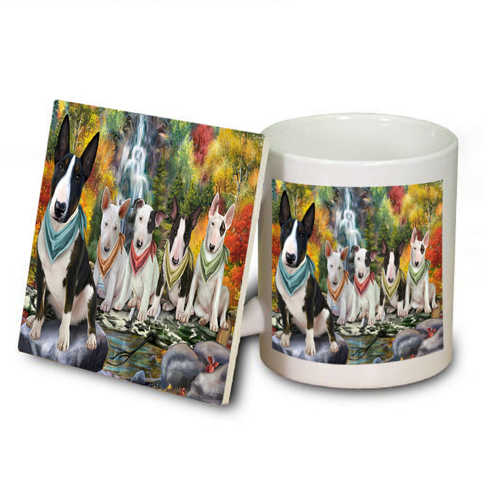 Scenic Waterfall Bull Terriers Dog Mug and Coaster Set MUC51834