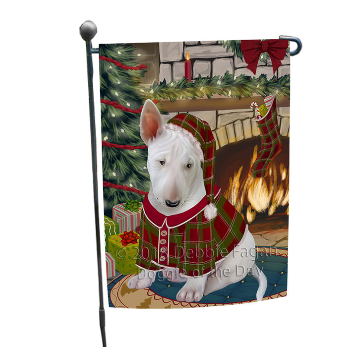 The Stocking was Hung Bull Terrier Dog Garden Flag GFLG55541