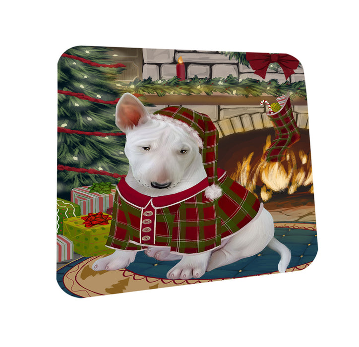 The Stocking was Hung Bull Terrier Dog Coasters Set of 4 CST55206