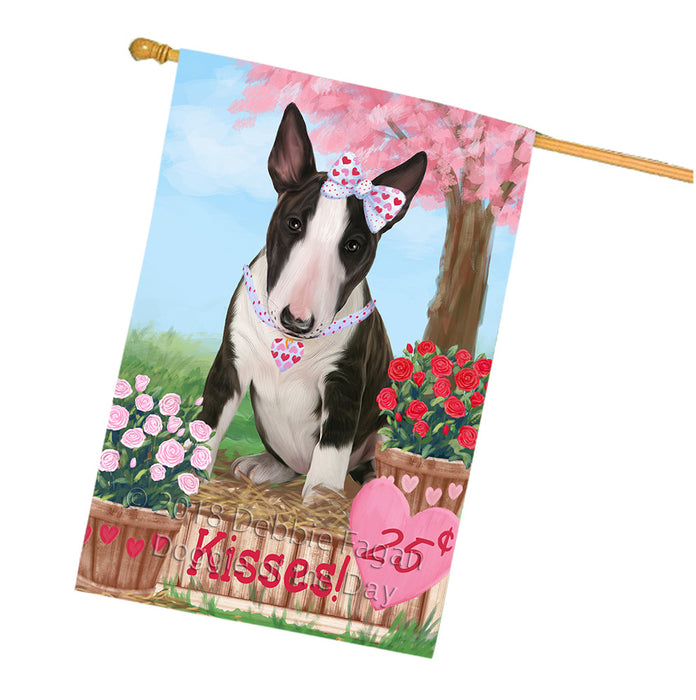 Rosie 25 Cent Kisses Bull Terrier Dog House Flag FLG57102