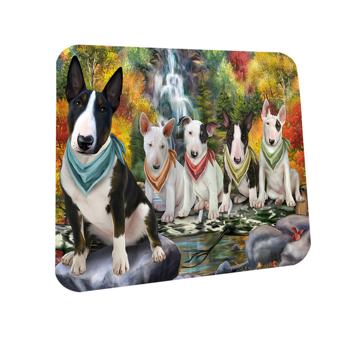 Scenic Waterfall Bull Terriers Dog Coasters Set of 4 CST51801