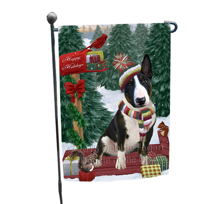 Merry Christmas Woodland Sled Bull Terrier Dog Garden Flag GFLG55165