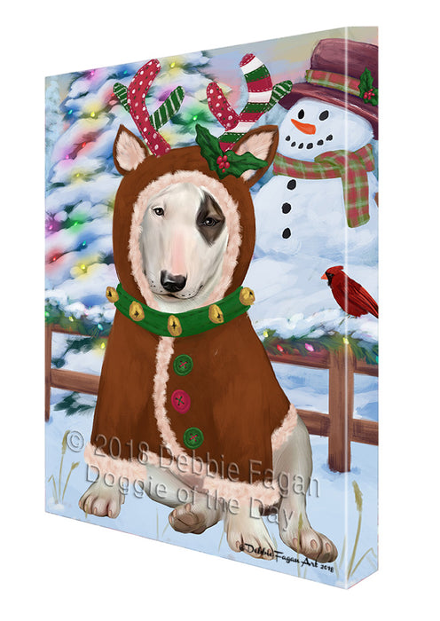 Christmas Gingerbread House Candyfest Bull Terrier Dog Canvas Print Wall Art Décor CVS128186