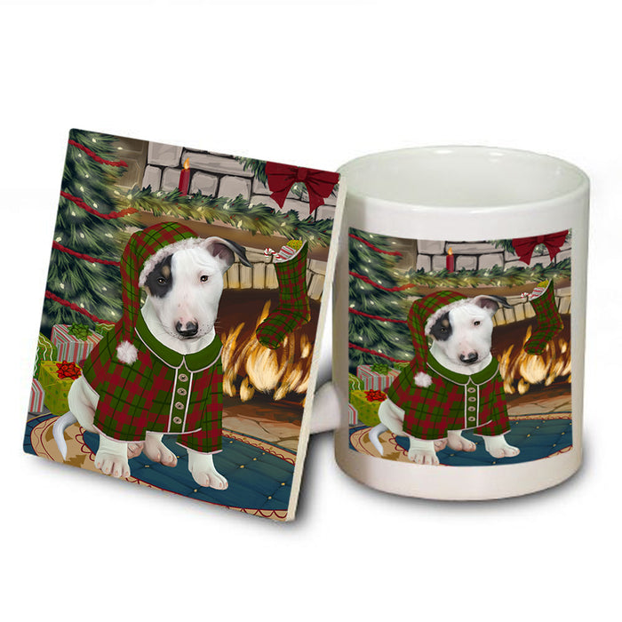 The Stocking was Hung Bull Terrier Dog Mug and Coaster Set MUC55241