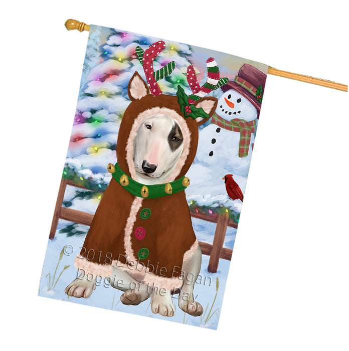 Christmas Gingerbread House Candyfest Bull Terrier Dog House Flag FLG56902
