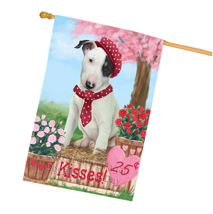 Rosie 25 Cent Kisses Bull Terrier Dog House Flag FLG57103