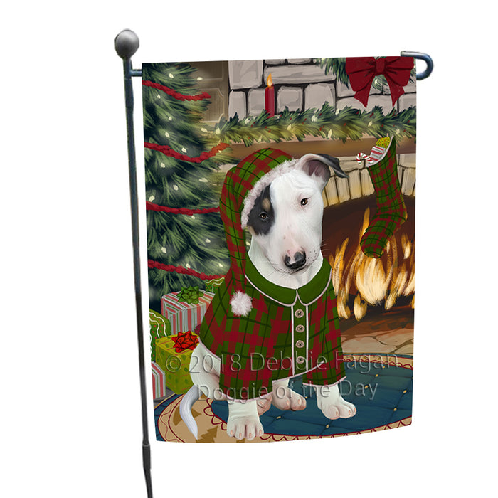 The Stocking was Hung Bull Terrier Dog Garden Flag GFLG55542