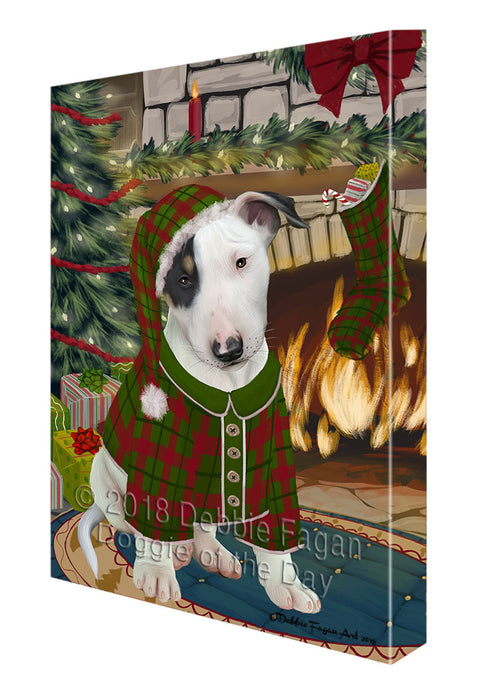 The Stocking was Hung Bull Terrier Dog Canvas Print Wall Art Décor CVS117170