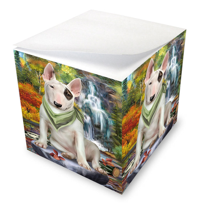 Scenic Waterfall Bull Terrier Dog Note Cube NOC51843