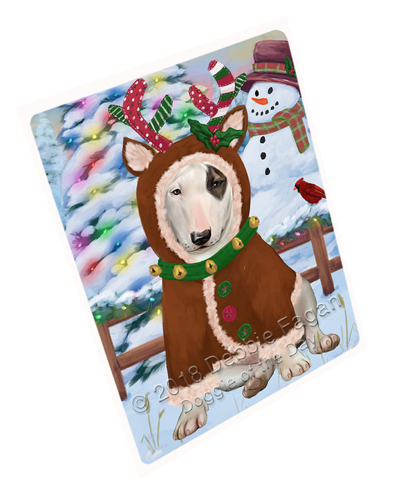 Christmas Gingerbread House Candyfest Bull Terrier Dog Large Refrigerator / Dishwasher Magnet RMAG99576