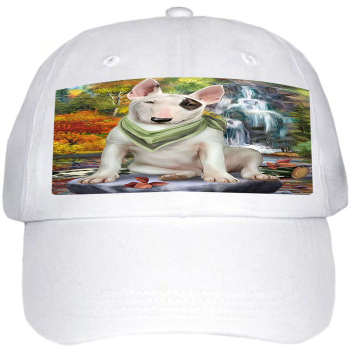 Scenic Waterfall Bull Terrier Dog Ball Hat Cap HAT59262