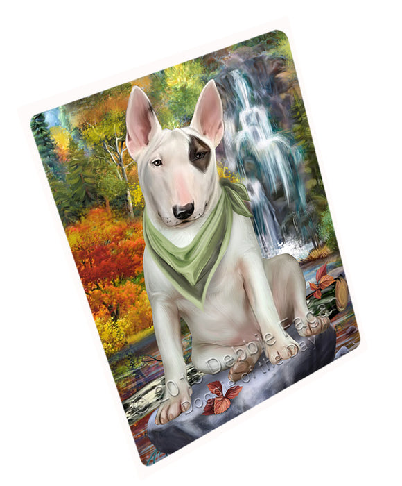Scenic Waterfall Bull Terrier Dog Large Refrigerator / Dishwasher Magnet RMAG71556