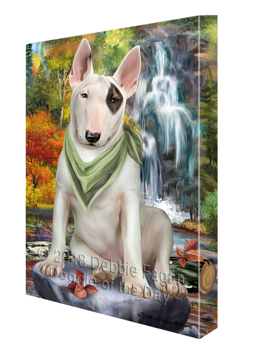 Scenic Waterfall Bull Terrier Dog Canvas Print Wall Art Décor CVS83852