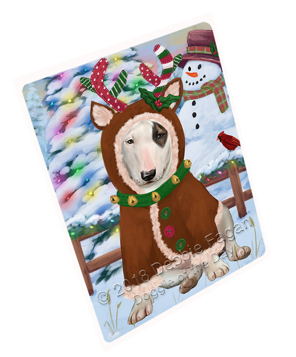 Christmas Gingerbread House Candyfest Bull Terrier Dog Magnet MAG73793 (Small 5.5" x 4.25")