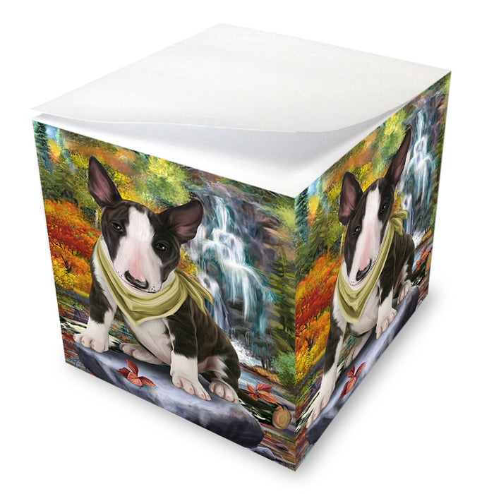 Scenic Waterfall Bull Terrier Dog Note Cube NOC51844