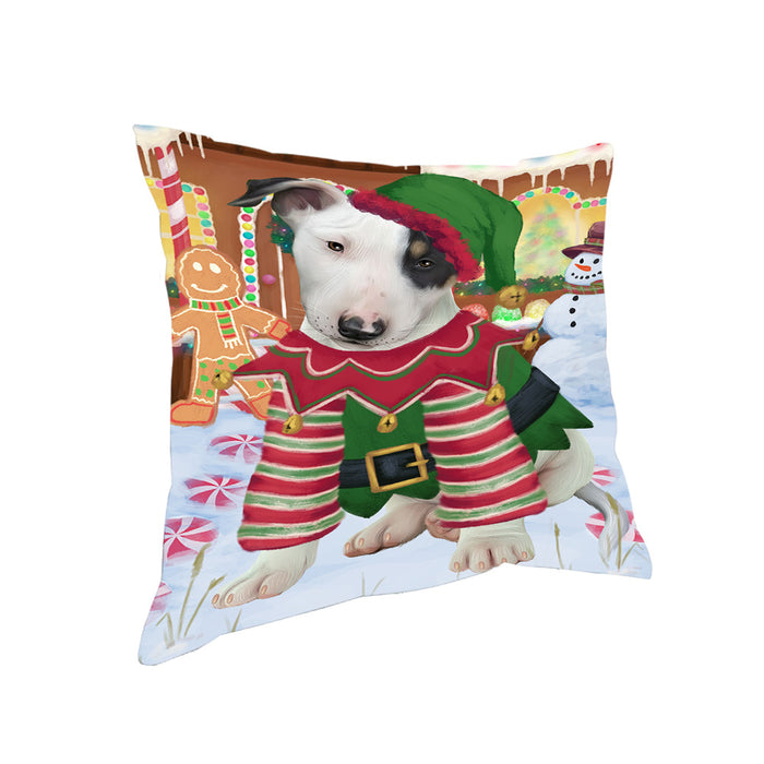 Christmas Gingerbread House Candyfest Bull Terrier Dog Pillow PIL79168