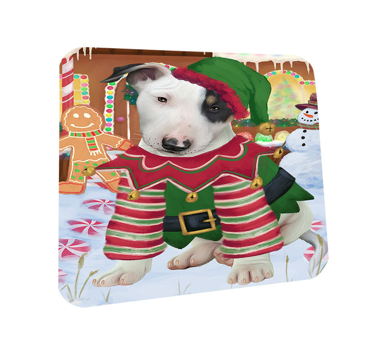 Christmas Gingerbread House Candyfest Bull Terrier Dog Coasters Set of 4 CST56177