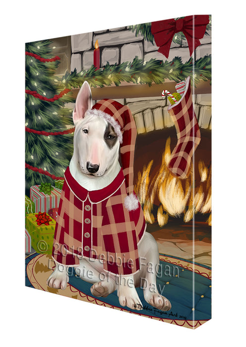 The Stocking was Hung Bull Terrier Dog Canvas Print Wall Art Décor CVS117179