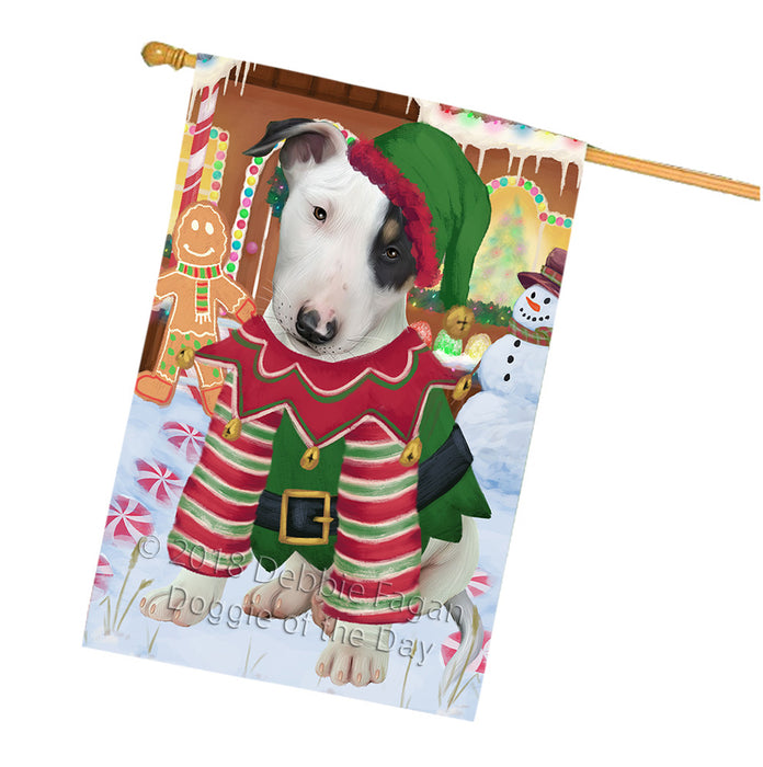 Christmas Gingerbread House Candyfest Bull Terrier Dog House Flag FLG56903