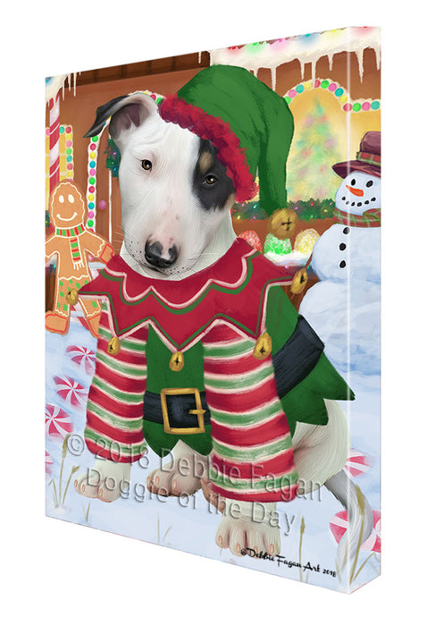 Christmas Gingerbread House Candyfest Bull Terrier Dog Canvas Print Wall Art Décor CVS128195