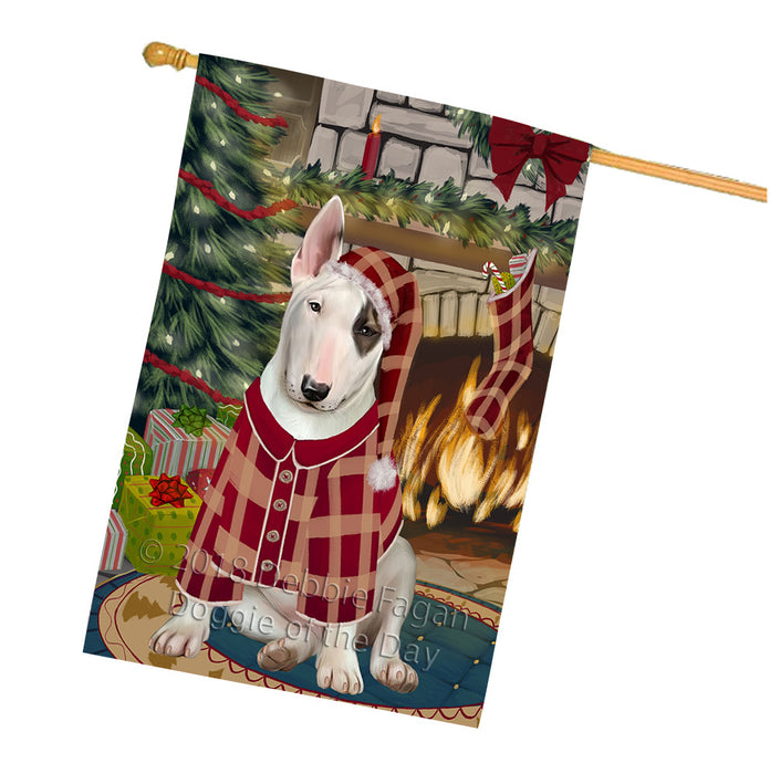 The Stocking was Hung Bull Terrier Dog House Flag FLG55679